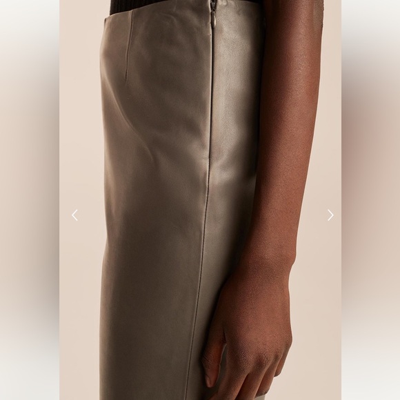 Rebecca Talyor Black Lamb Leather Highwaisted Wide Women's Ankle Pants, Sz 8 - Picture 13 of 16